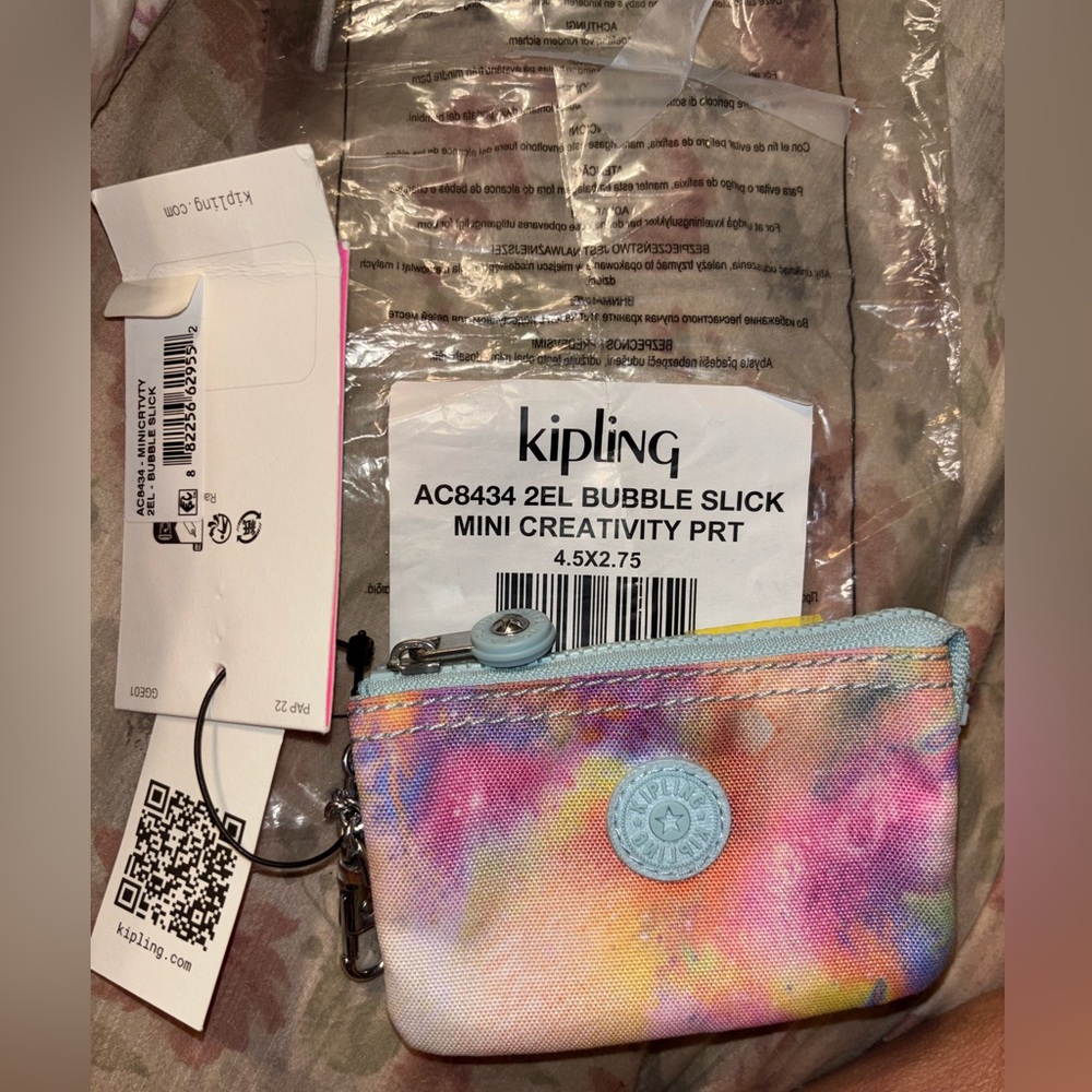 Kipling Mini Creativity bubble slick Pouch nwt NWT - image 1